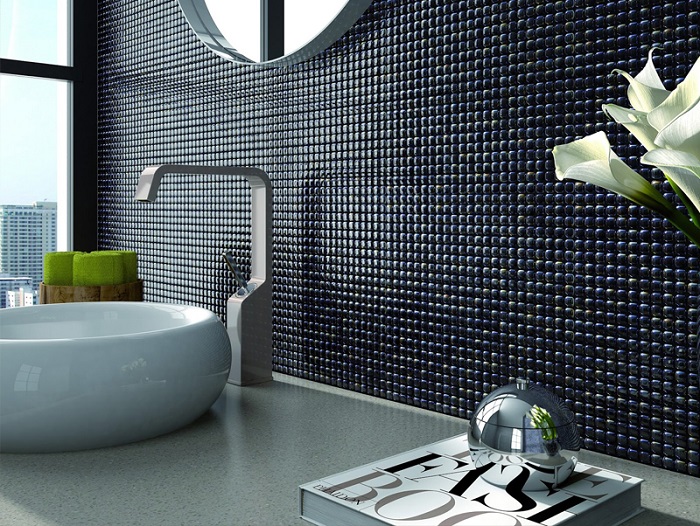 Lắp gạch mosaic gốm cho không gian nhà tắm